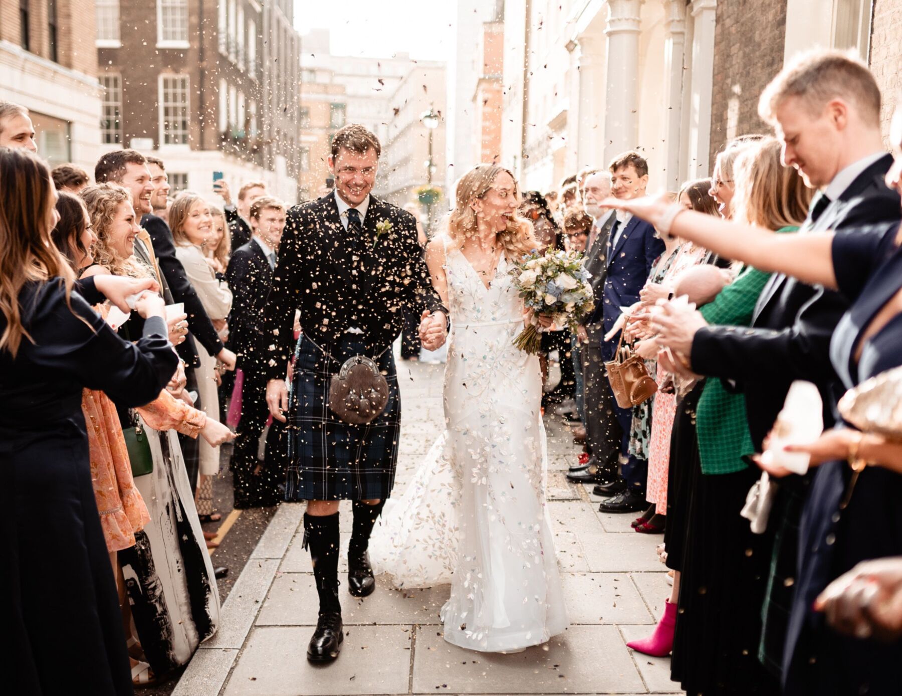 RSA House Wedding with a confetti shower