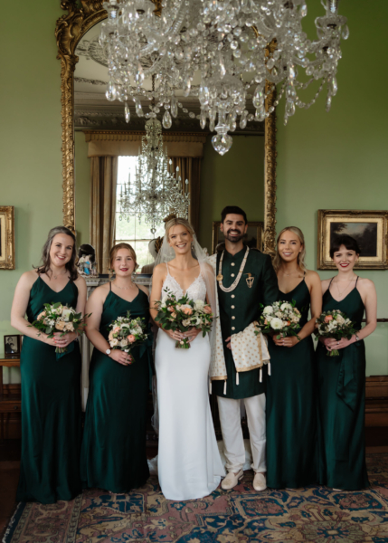 Emily in Rosa Clara for her Romantic & Elegant July Wedding at Cluny Castle