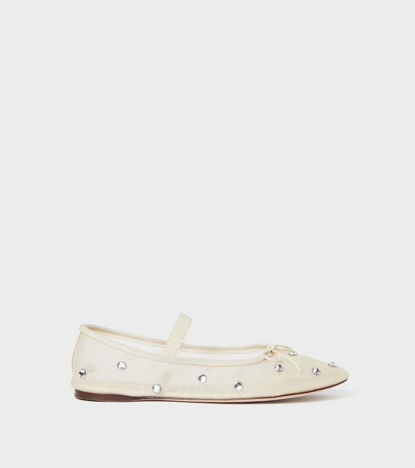Leonie Cream/Crystal Ballet Flat