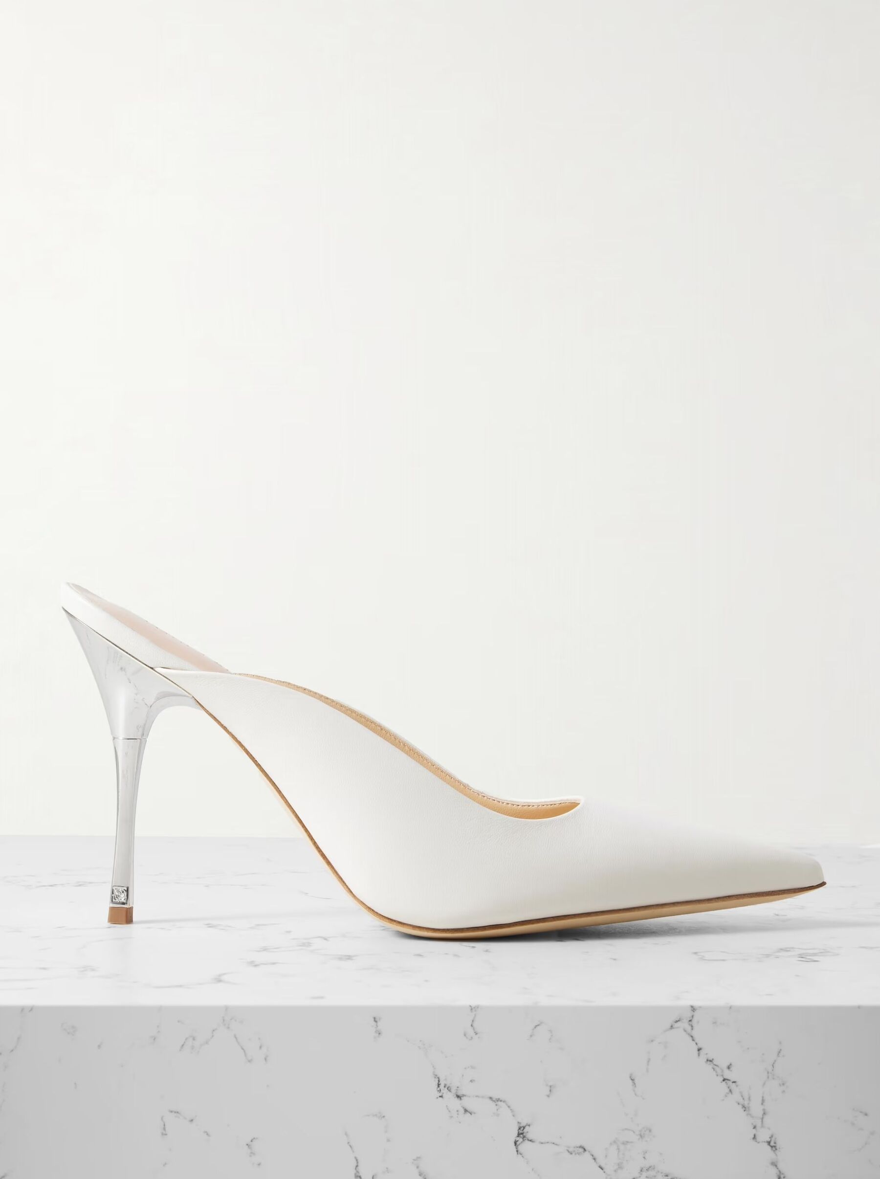 Leather Pointed Bridal Mules