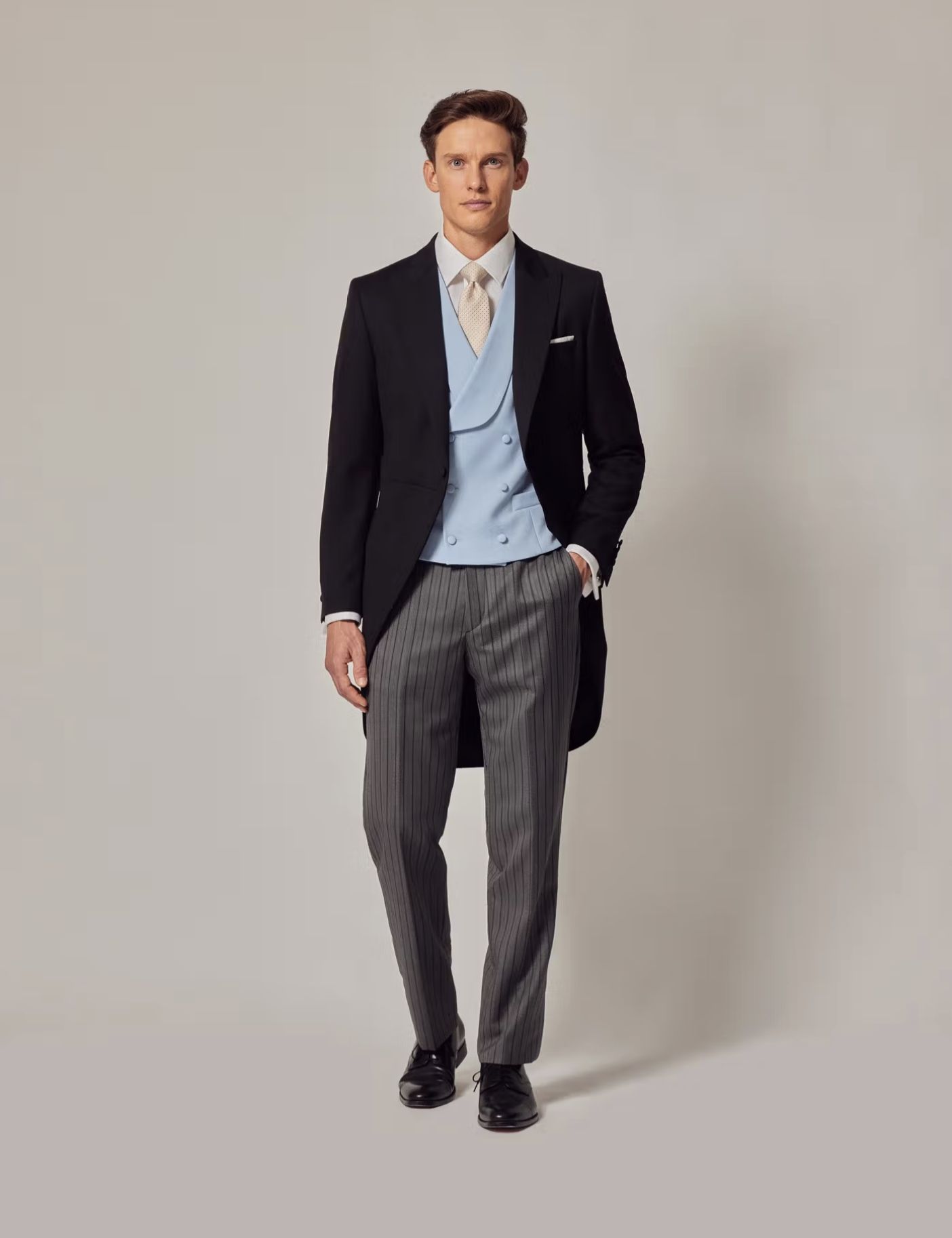 Black & Grey Italian Wool Morning Suit