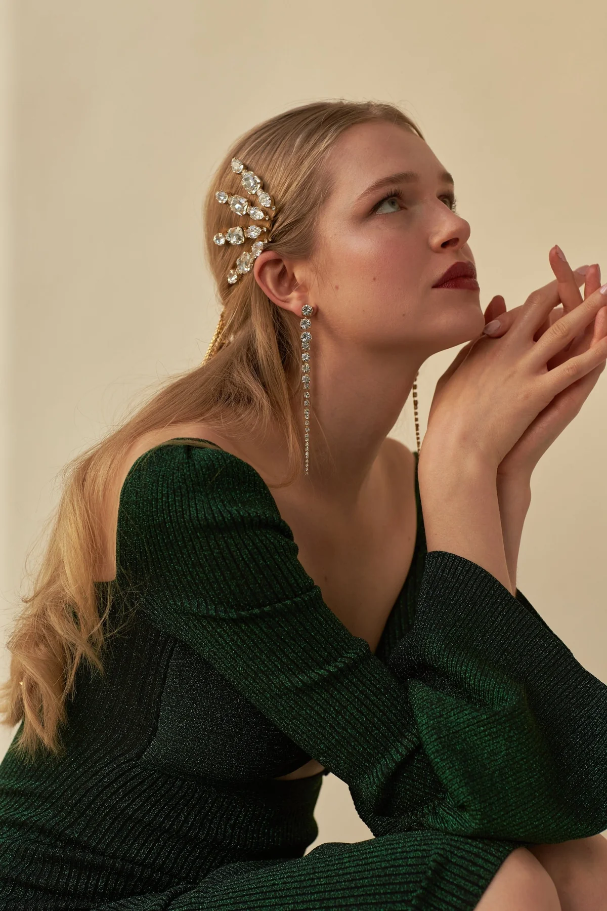 Crystal Spine Earrings