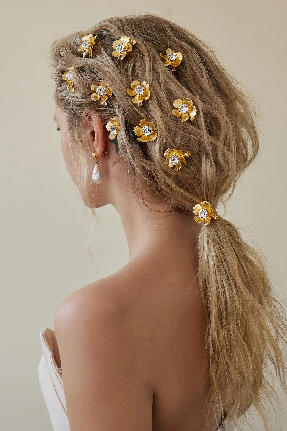Eden Floral Crystal Clip Set