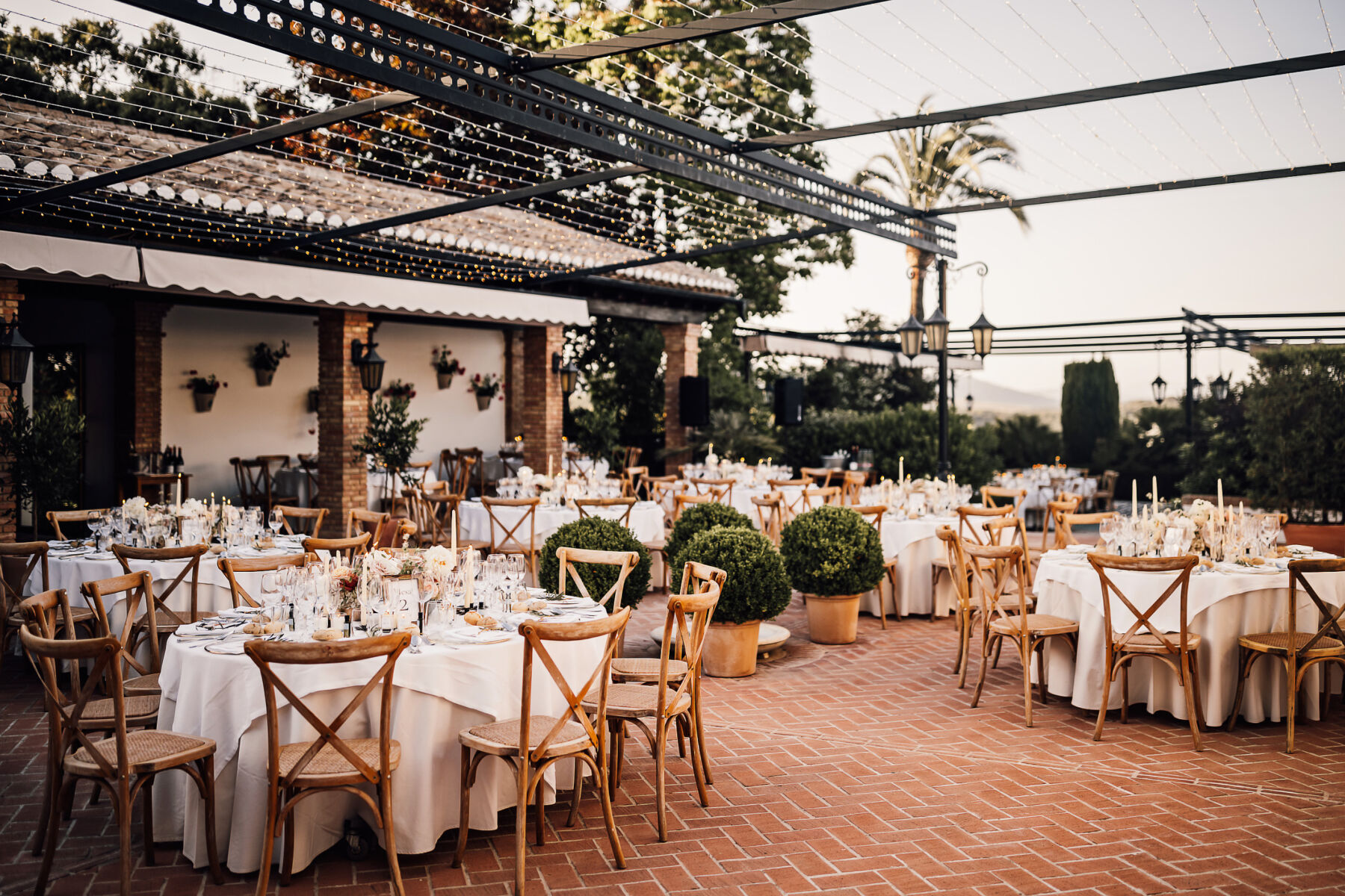 Alexandra Wore Phillipa Lepley For Her Romantic Destination Wedding in Spain 34 Wedding reception set up at La Bobadilla in Spain.