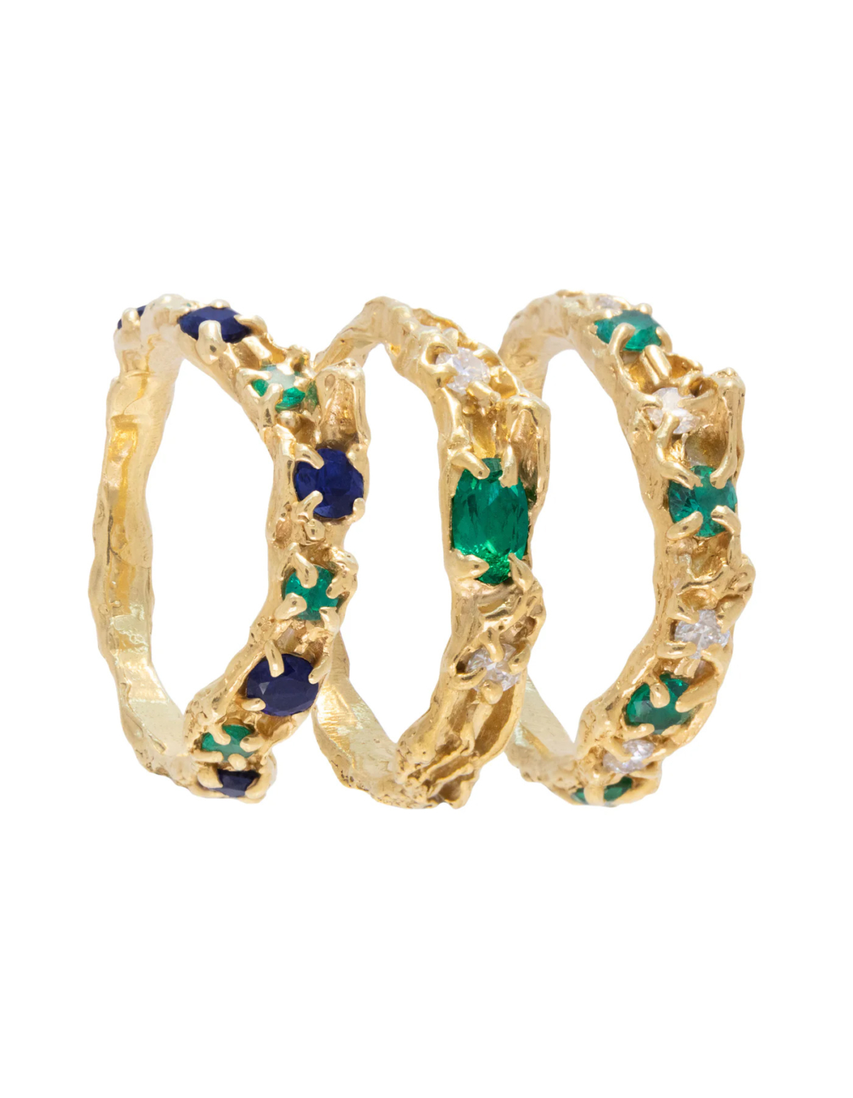 Mushroom Aurum Trio Stacking Ring Set