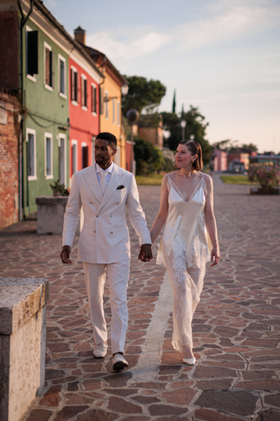 Kathryn in Danielle Frankel for her Intimate Italian Wedding