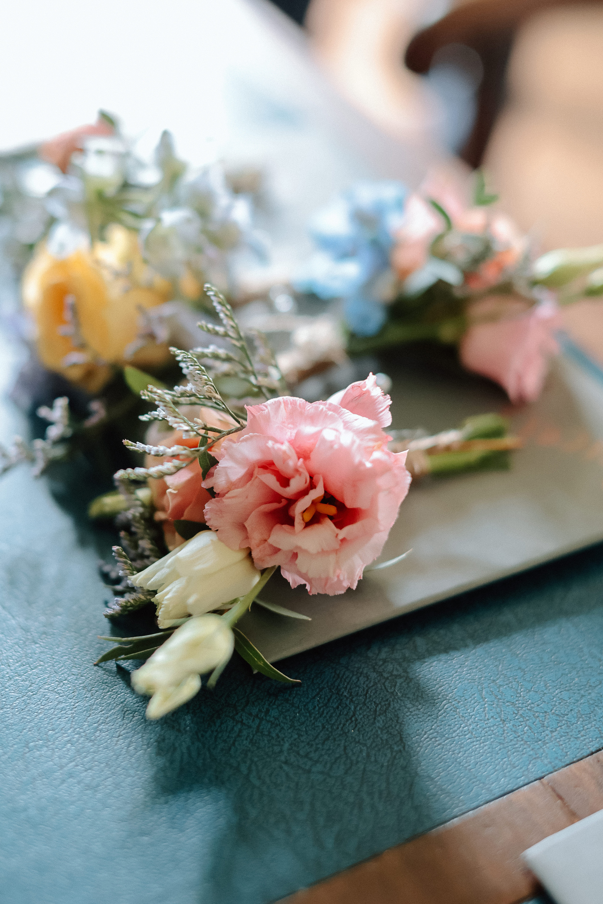Bon Bride Elegance for a Stylish Healey Barn Wedding in Northumberland 23 Pink carnation buttonhole / boutonniere.