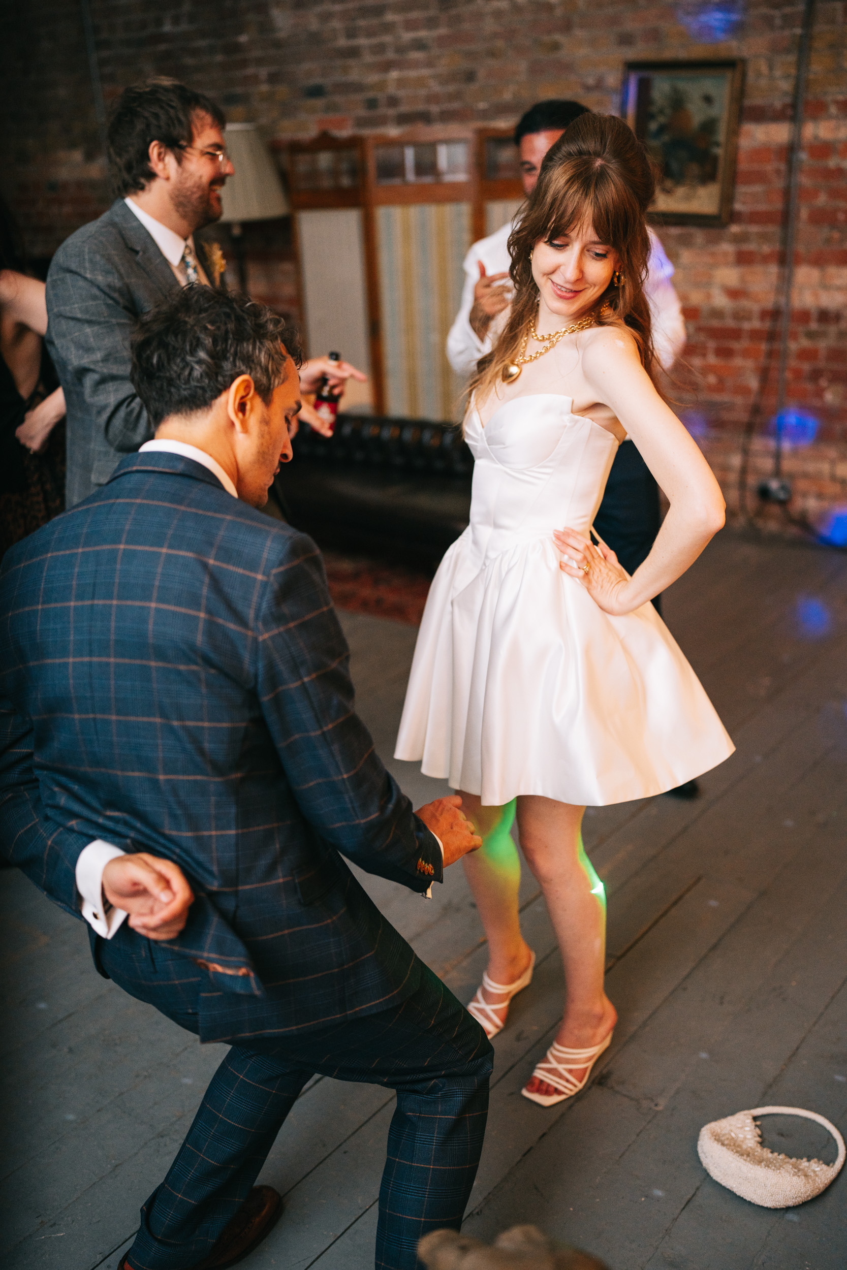 A Speakeasy-Inspired Loft Wedding For Bride Jo in Jacquemus 36 Jacquemus Wedding Dress The Loft Studios 149