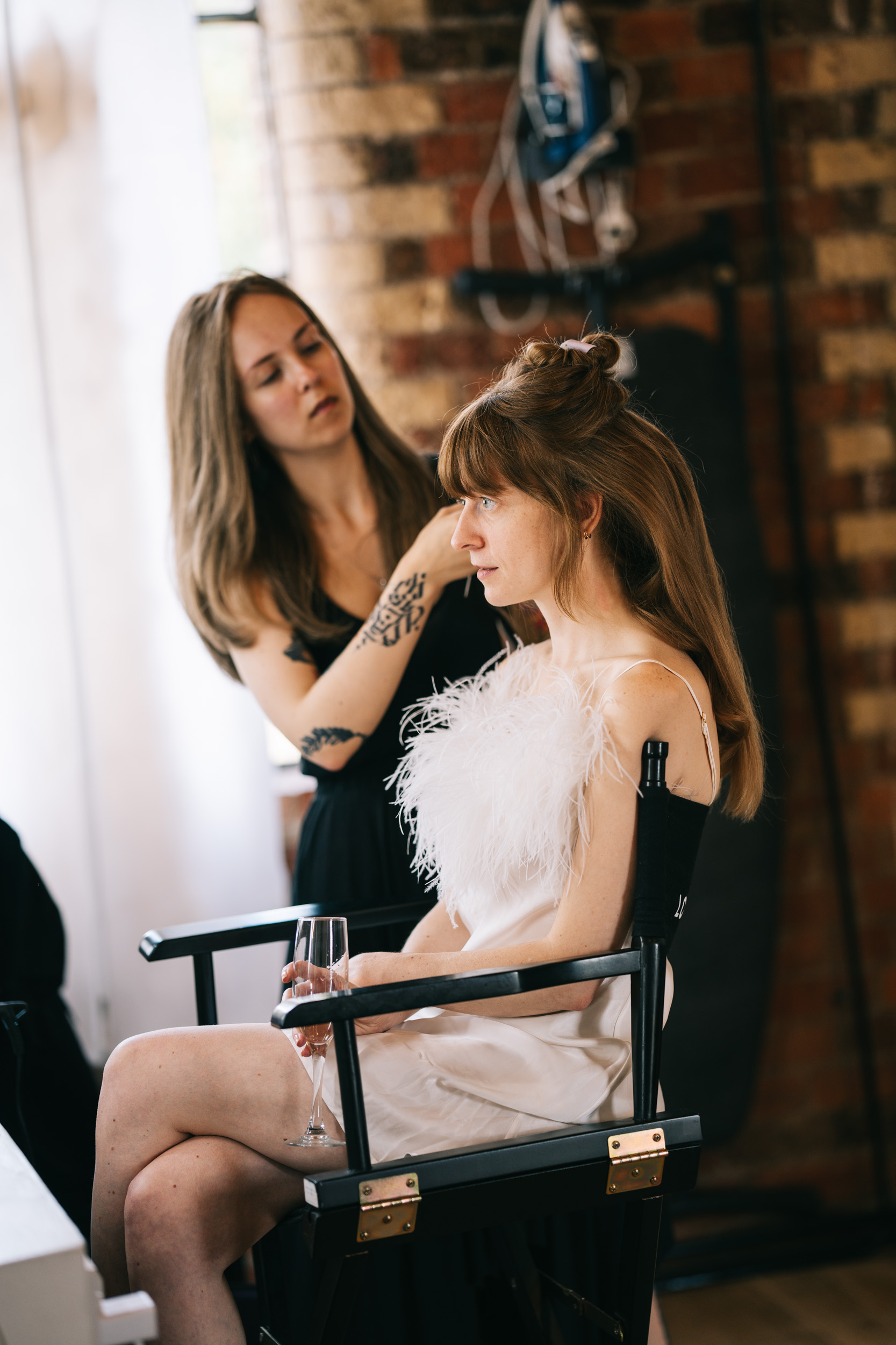 A Speakeasy-Inspired Loft Wedding For Bride Jo in Jacquemus 14 Jacquemus Wedding Dress The Loft Studios 24