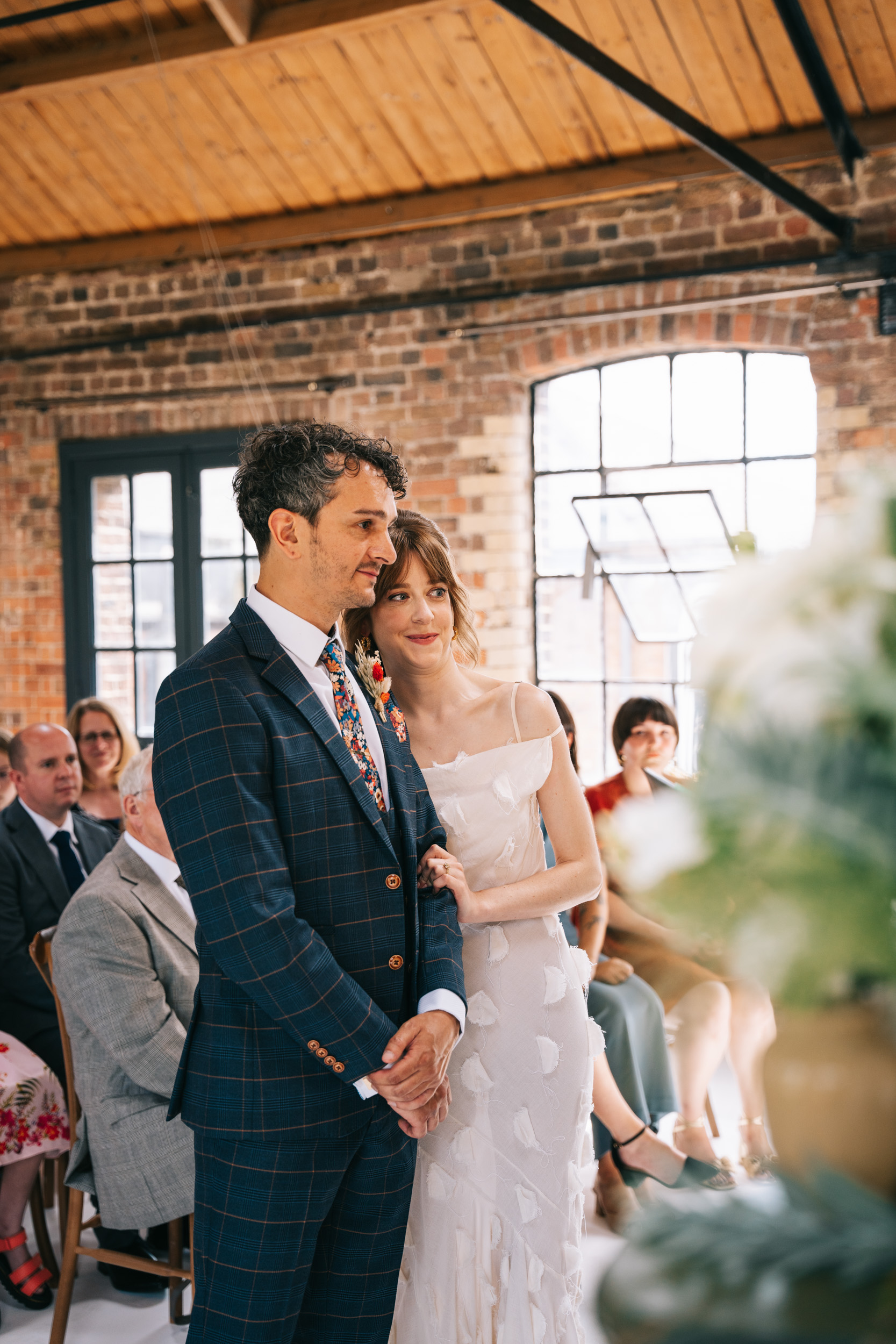 A Speakeasy-Inspired Loft Wedding For Bride Jo in Jacquemus 23 Jacquemus Wedding Dress The Loft Studios 62