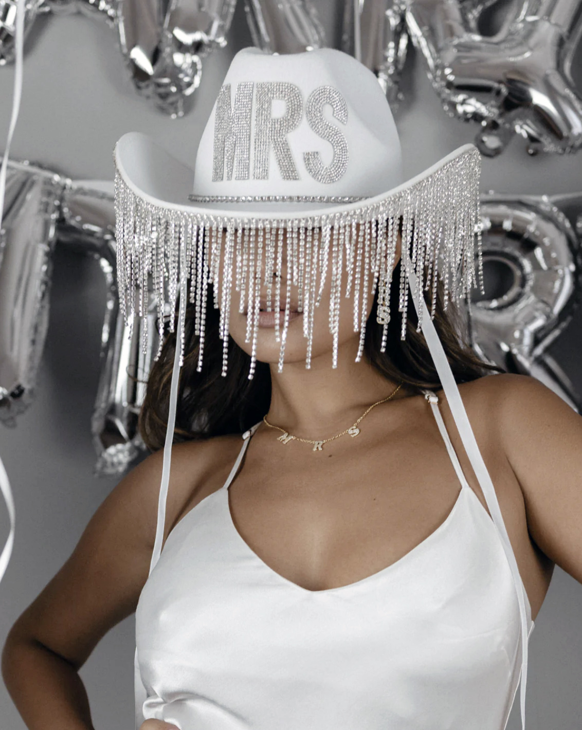 Mrs Diamante Fringe Cowgirl Hat
