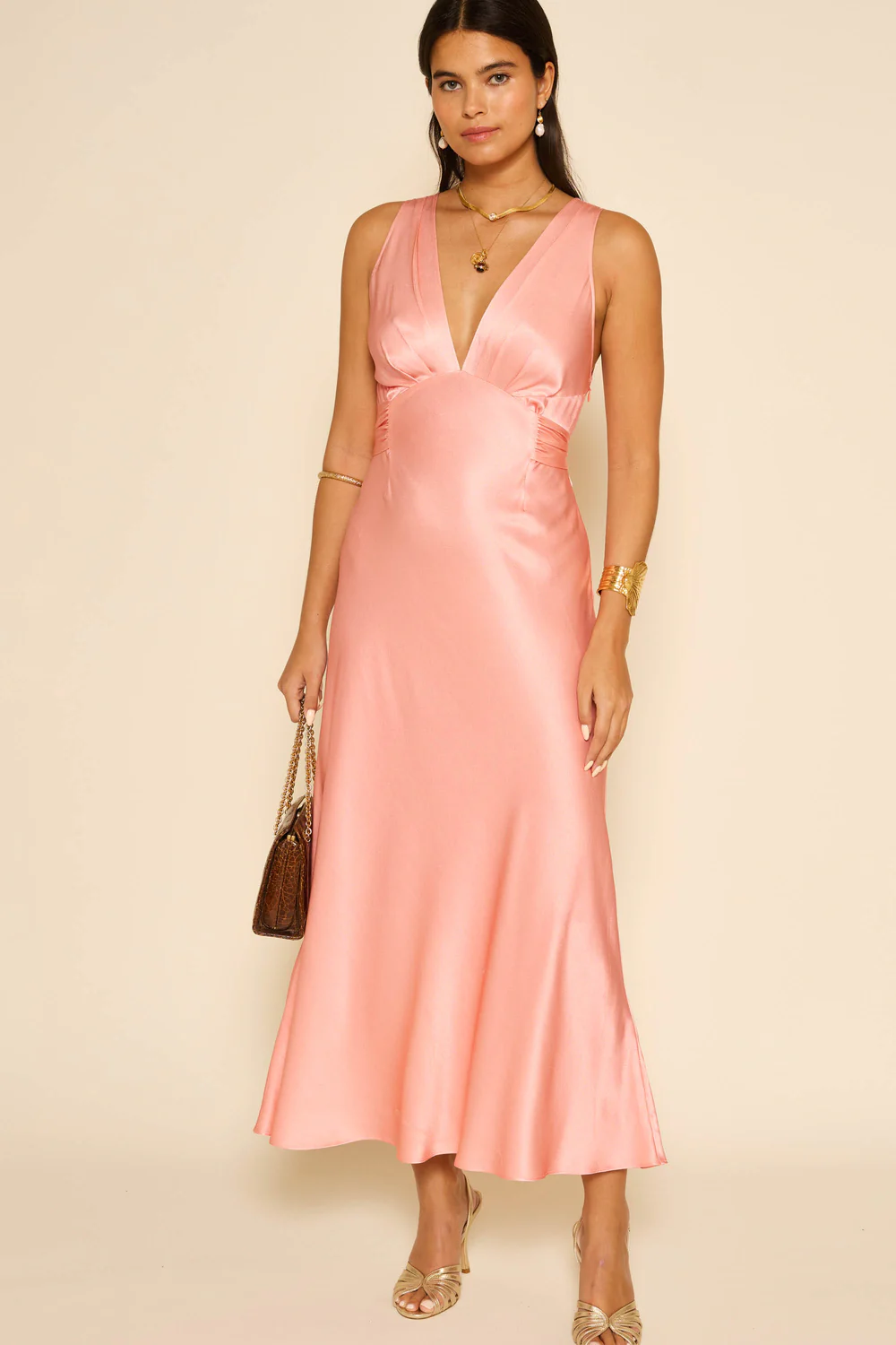 Lauriane Satin Midi Dress