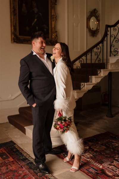 Sheree in Alexandra Grecco for her  Trelowarren Wedding in Cornwall