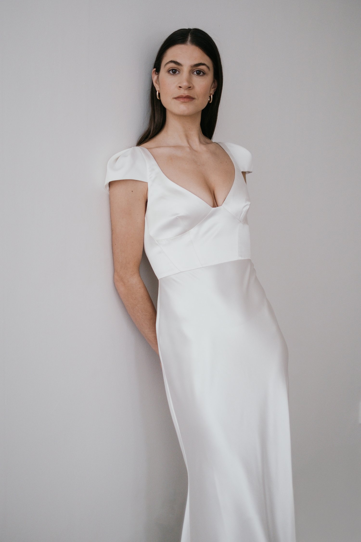 UNBRIDLED STUDIO BIAS SILK SATIN GOWN WITH CAP SLEEVES 2