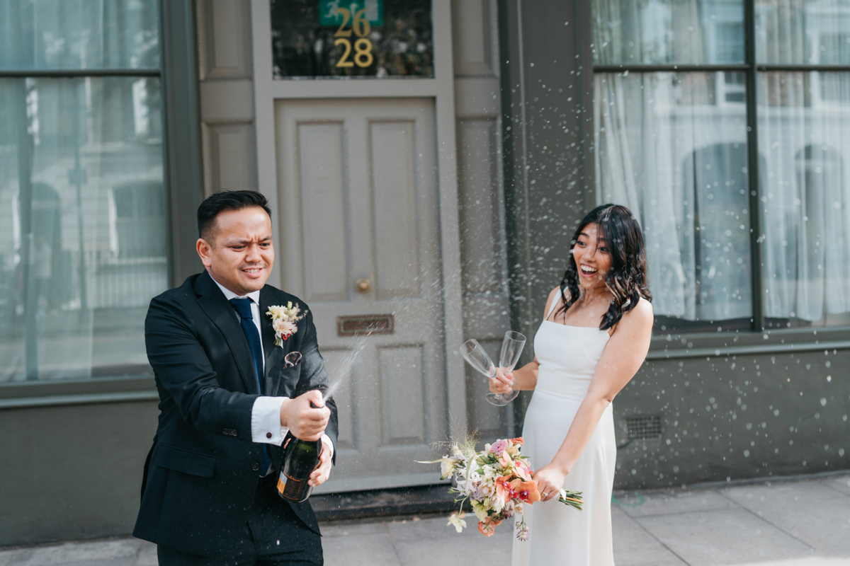 A Sustainable and Elegant London Elopement in Andrea Hawkes Bridal 37 106 Andrea Hawkes Bridal dress London Elopement