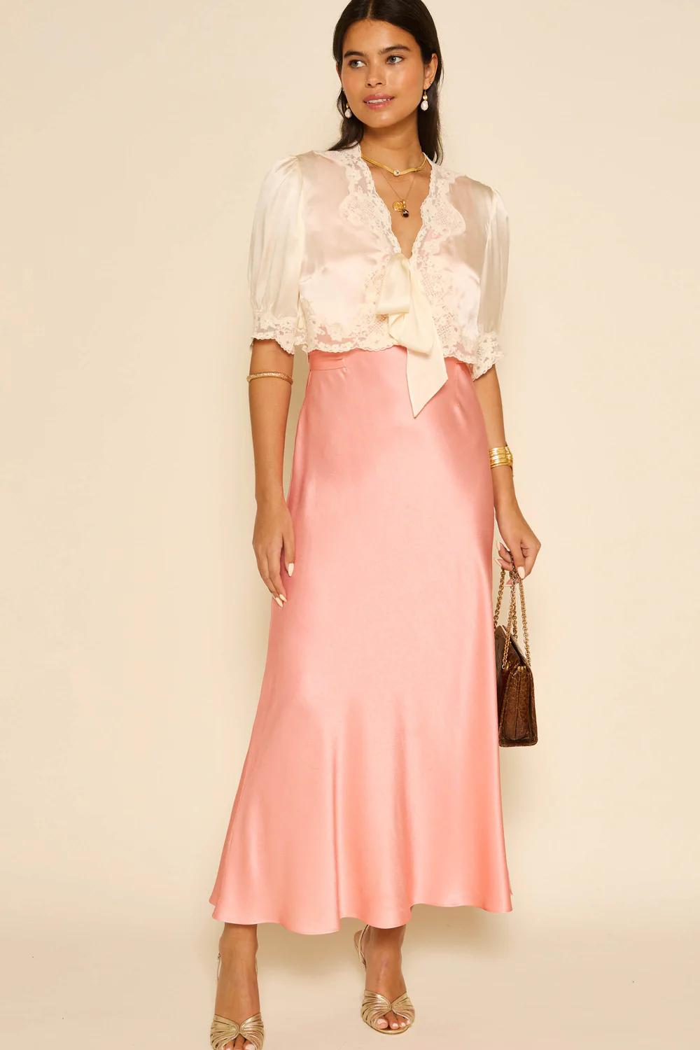 Lauriane Satin Midi Dress