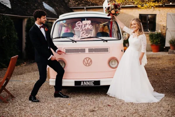 BIRDIE vintage camper van photo booth at a UK wedding