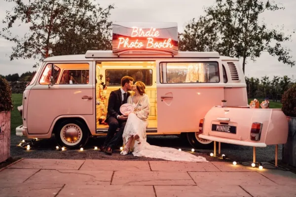 BIRDIE vintage camper van photo booth at a UK wedding