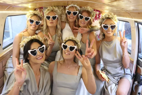 BIRDIE vintage camper van photo booth at a UK wedding