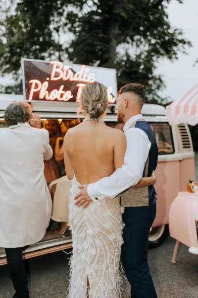 BIRDIE vintage camper van photo booth at a UK wedding