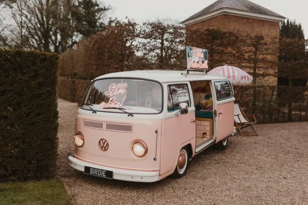 BIRDIE vintage camper van photo booth at a UK wedding