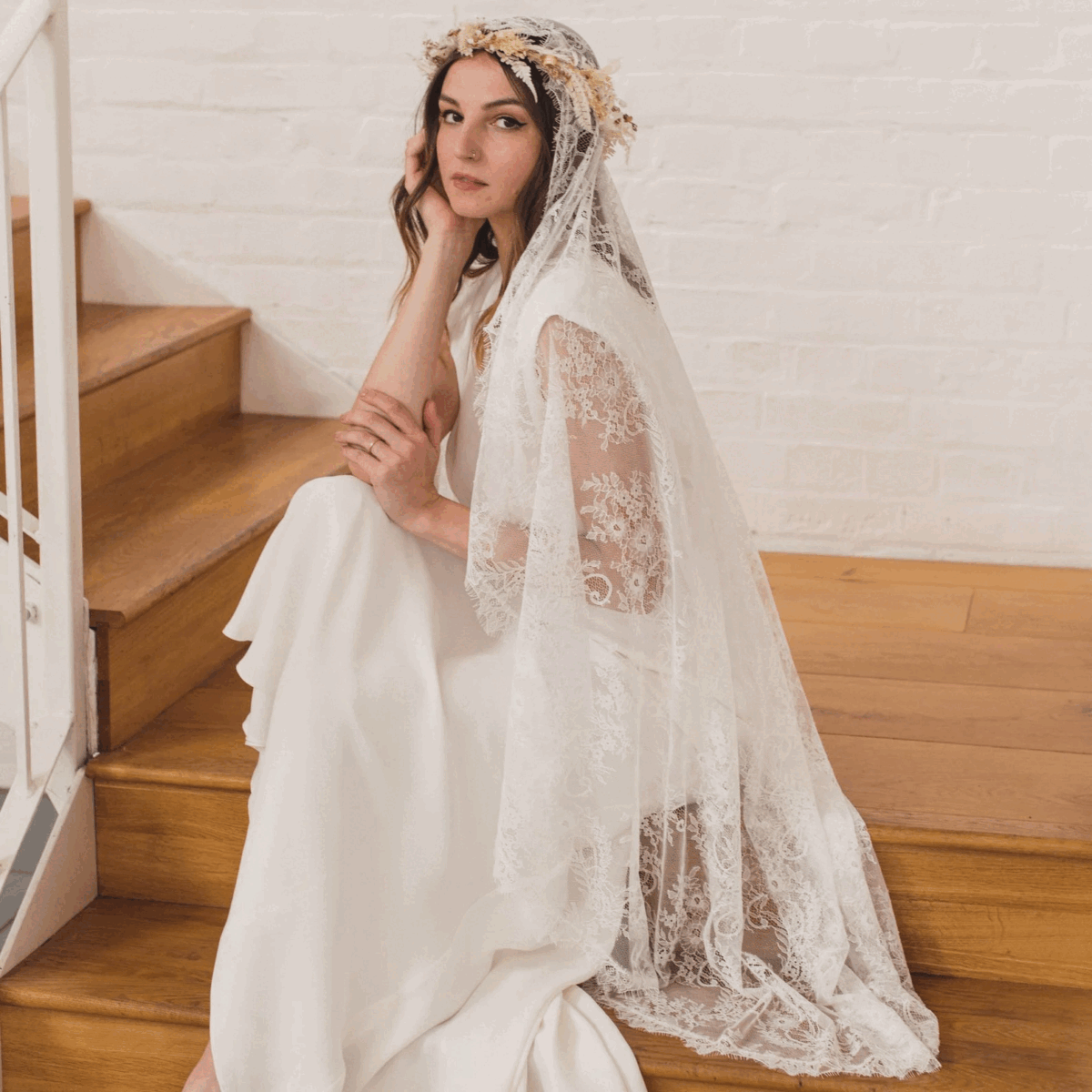 Soft French Chantilly Lace Mantilla Veil