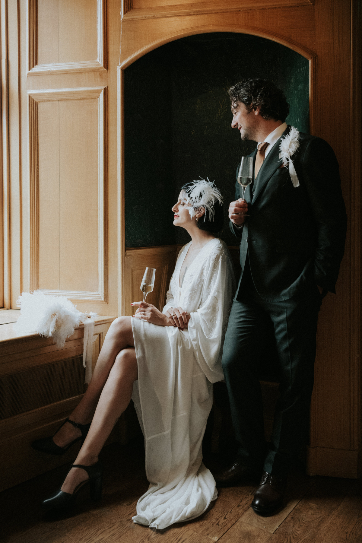 A Chic, Modern & Intimate Edinburgh City Wedding with an ASOS Dress 27 Bride and groom at Riddles Court wedding in Edinburgh. Bernadeta Kupiec Photography.