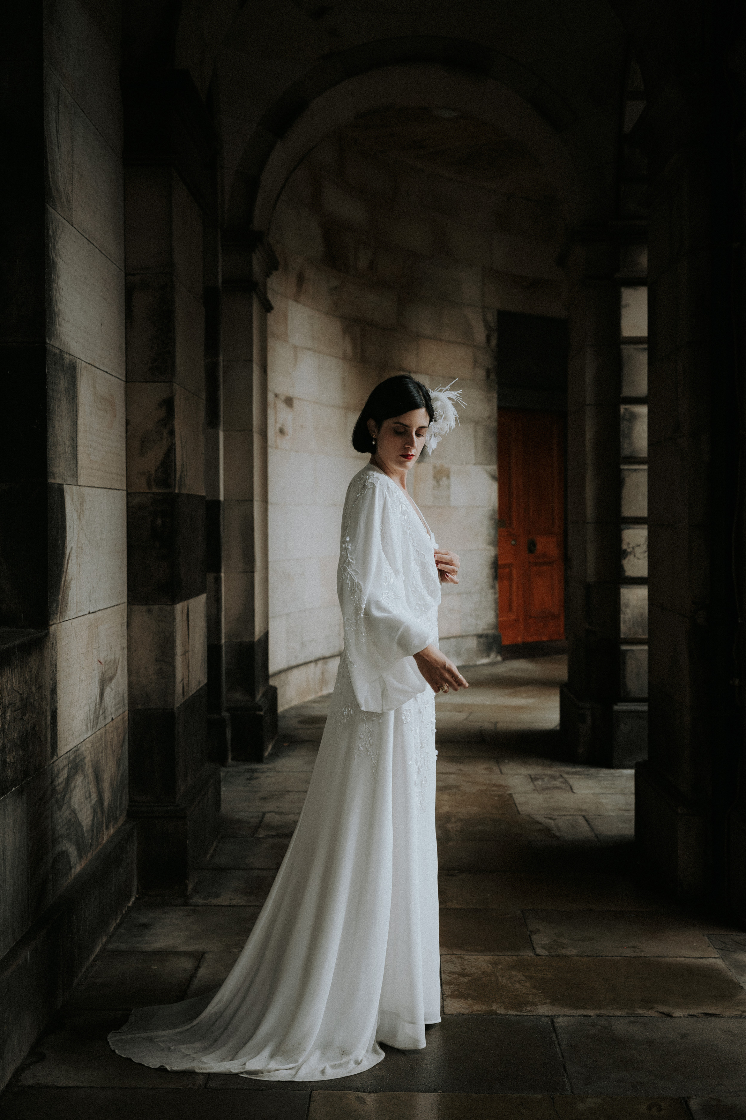 Elegant modern bride in an ASOS Wedding dress. Bernadeta Kupiec Photography.