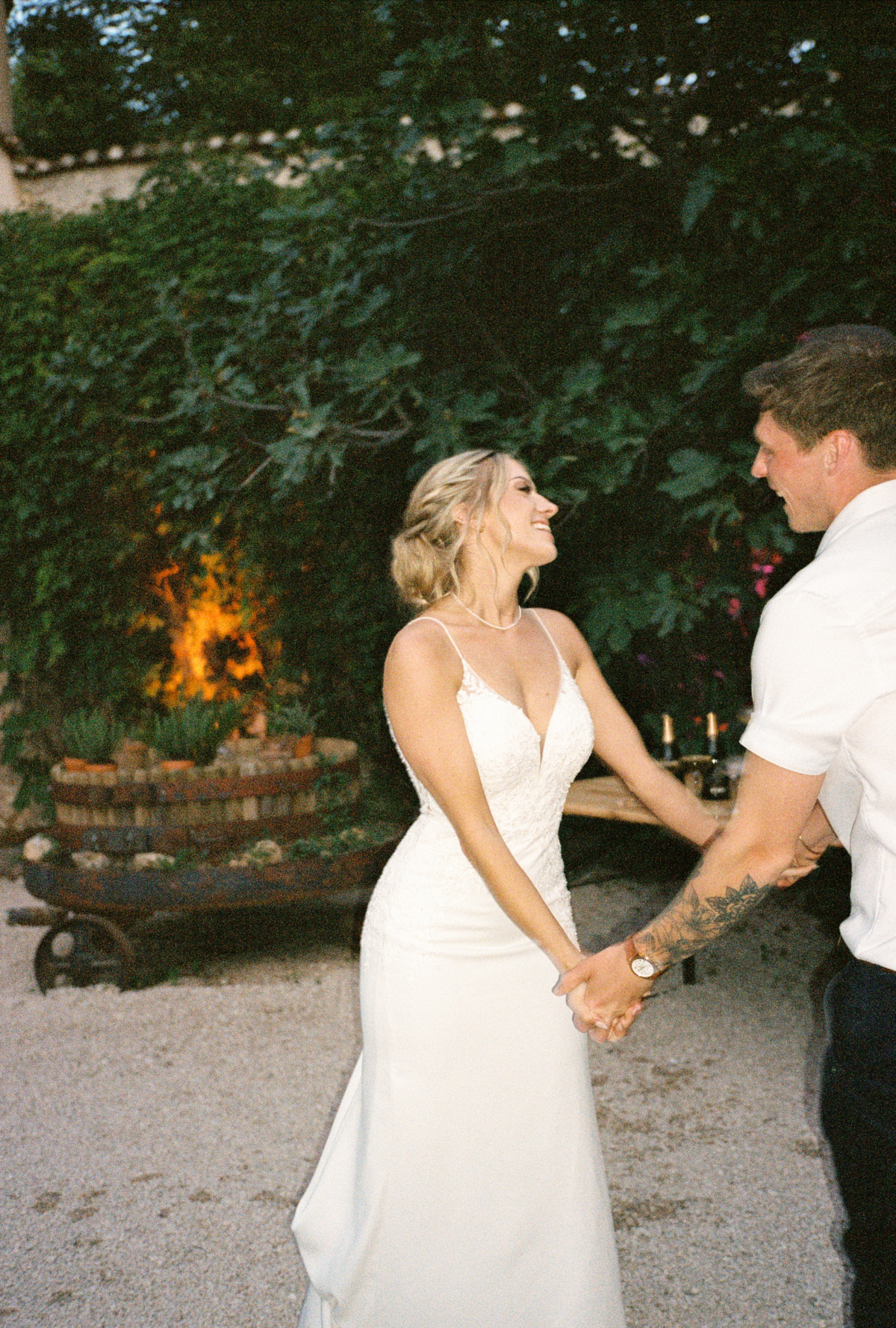An Elegant Modern Wedding at Chateau de Robernier 81 Bride and groom dancing at Chateau de Robernier in Provence, South of France.