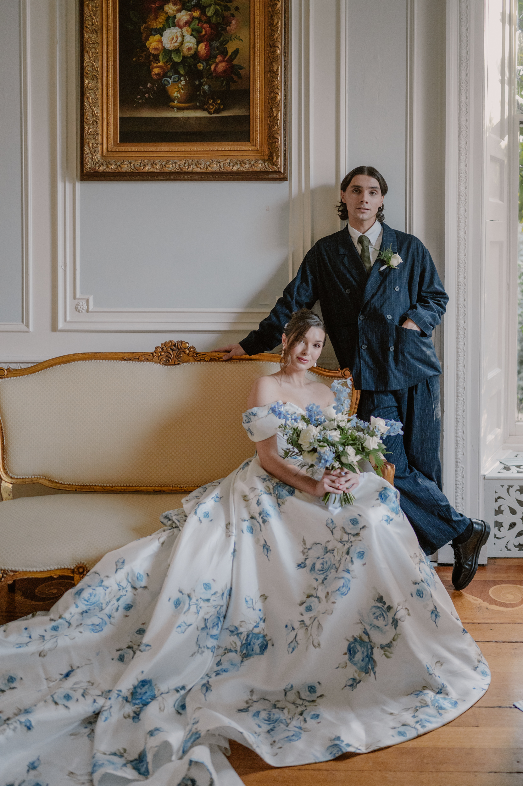 A Romantic & Contemporary Take on 'Something Blue' 39 Something Blue Wedding Editorial Rownhams House 45
