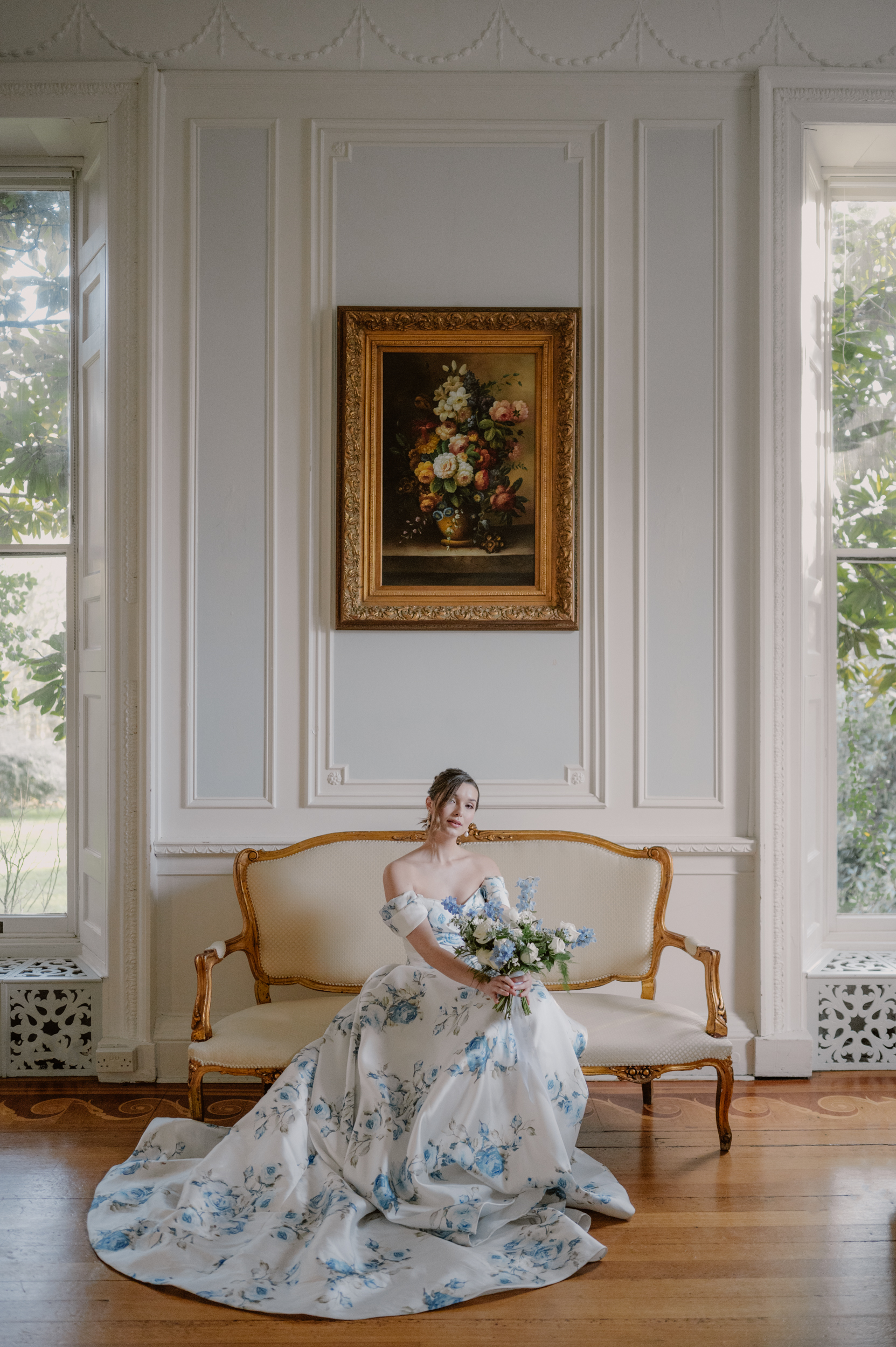 A Romantic & Contemporary Take on 'Something Blue' 64 Something Blue Wedding Editorial Rownhams House 47