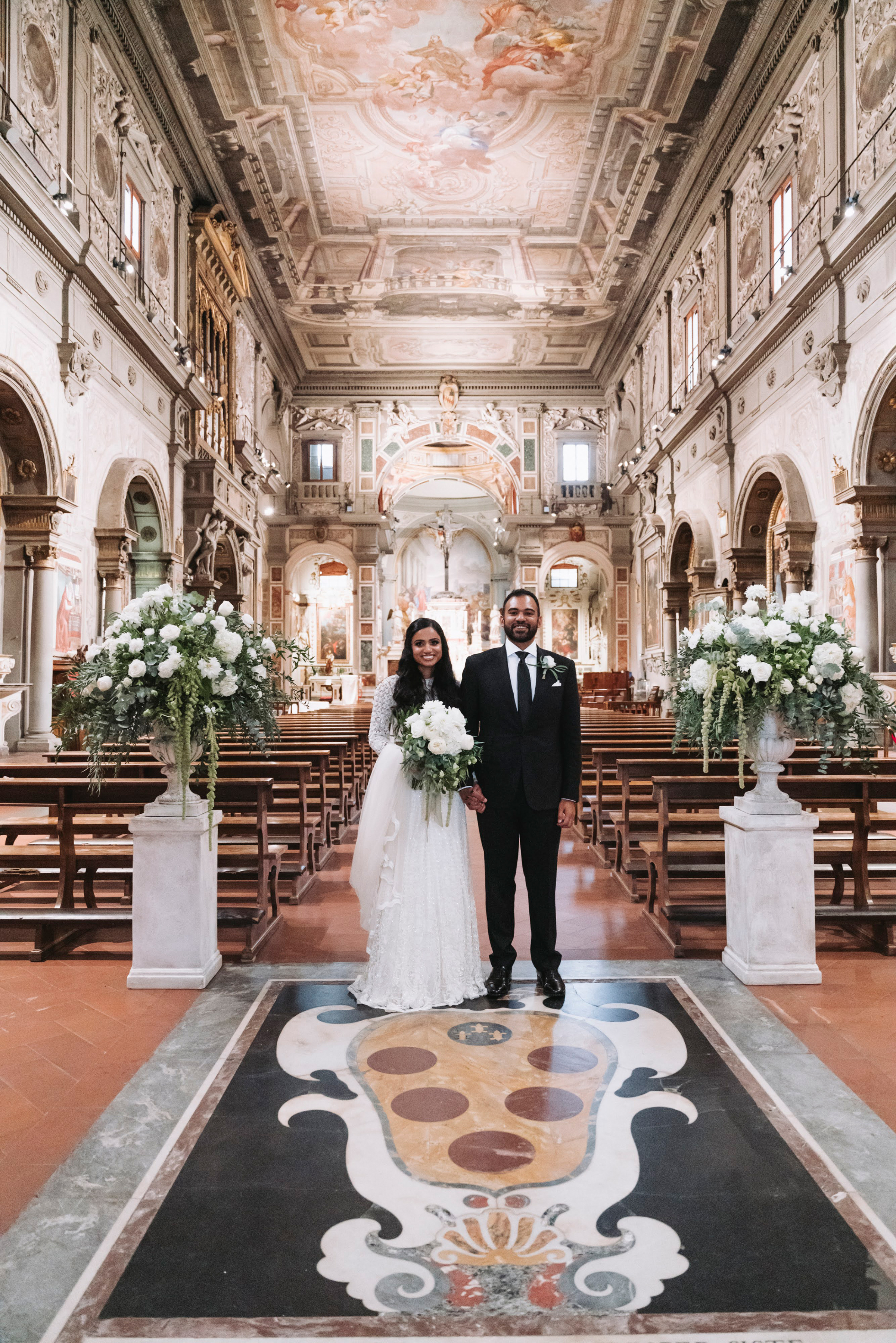 Indian wedding in an Italian church. 