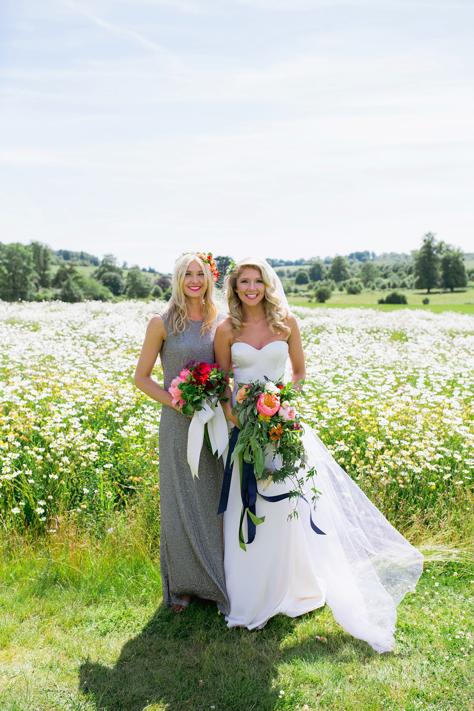 Bright and colourful wedding bouquets by Luvshifting Flowers, Hampshire wedding florist.