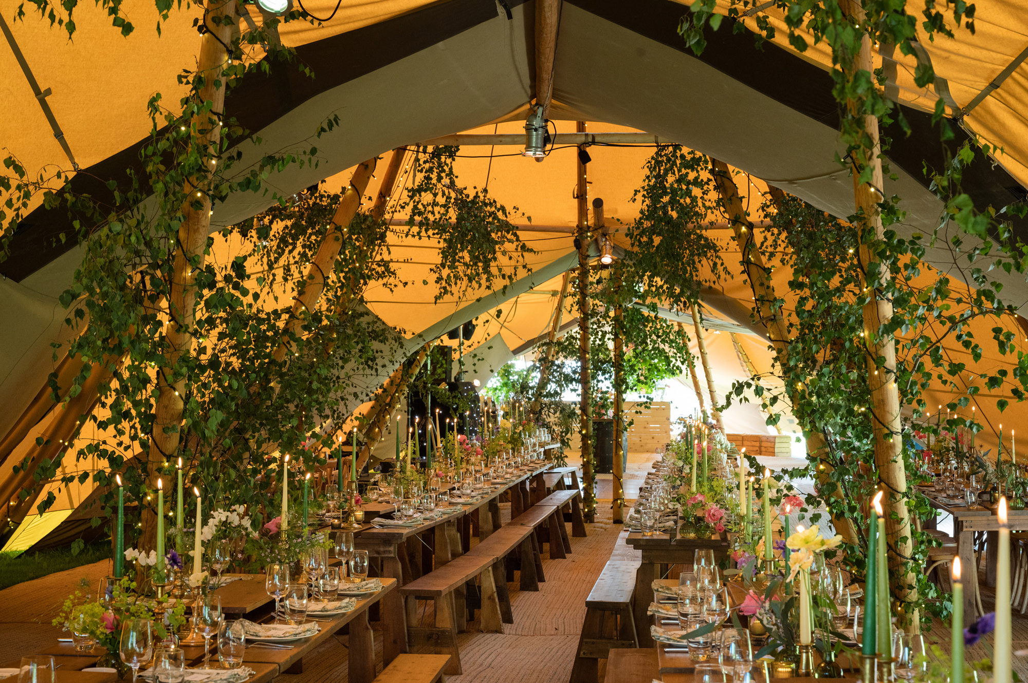A Teepee & Bell Tent Wedding in Greens & Buttermilk Yellow 81 Halfpenny London Teepee wedding at home 96