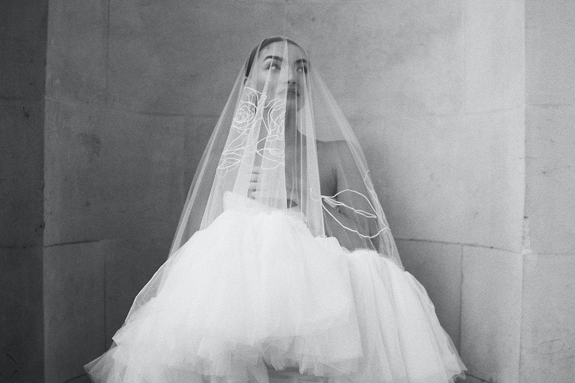 Ruffled wedding veil Rebecca Anne Designs 1