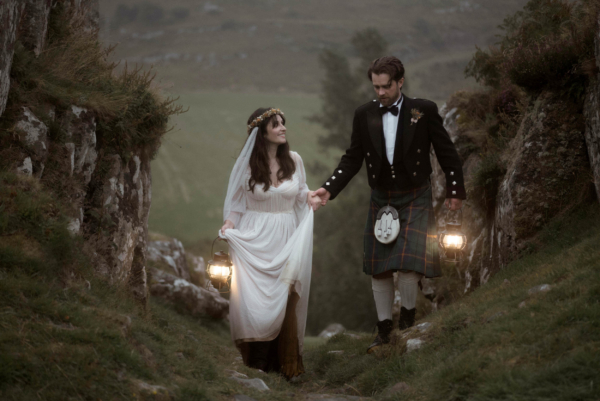 Charlotte In Ailsa Munro For Her Romantic & Intimate Wedding at Kilmartin Castle