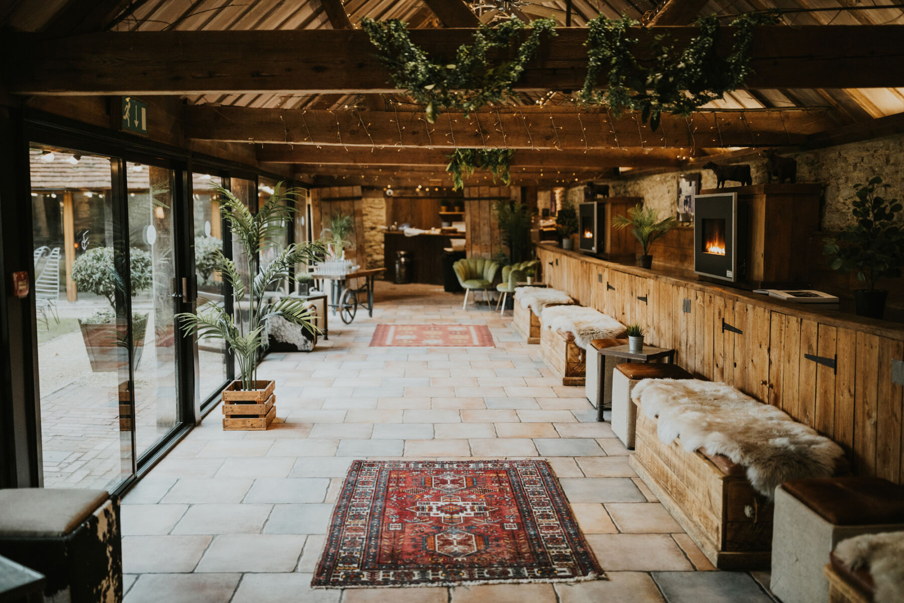 Bar area at Tythe - wedding barn venue Oxfordshire, UK