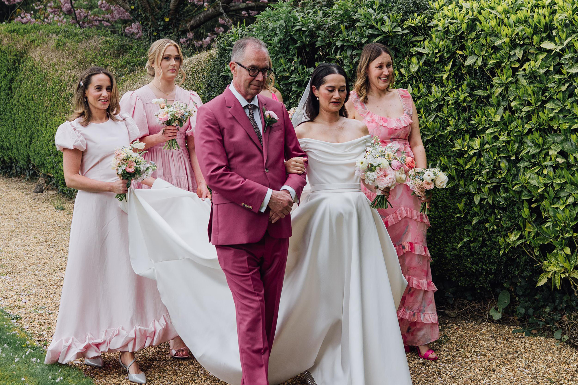 pink blossom spring wedding