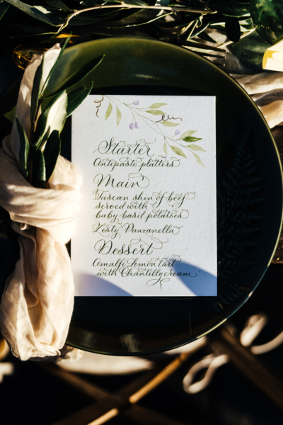 Italian-Inspired Wedding Ideas with Sunlit Yellows & Handwritten Calligraphy