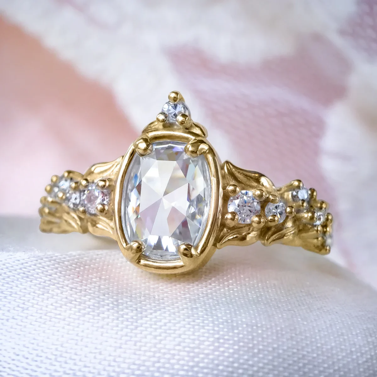 An Antique & Faded Beauty Inspired Wedding at The Old Timber Store, London 43 Majestic Flora Fairytale Diamond Engagement Ring in 9ct / 14ct / 18ct solid Gold