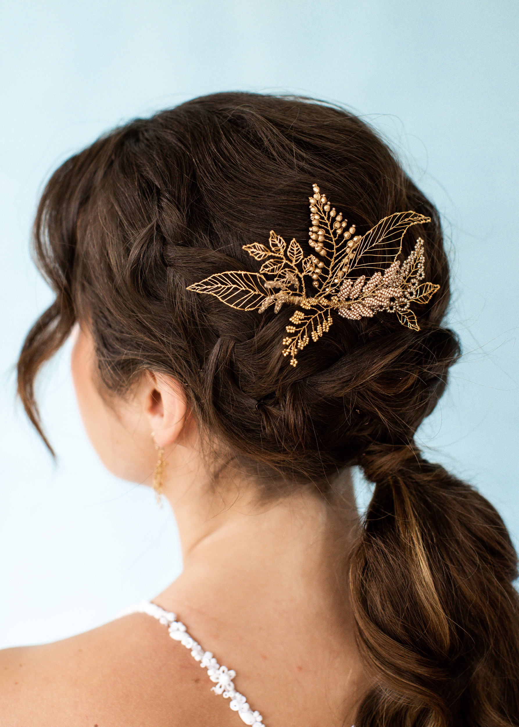 Judith Brown Bridal Serena haircomb and pin set - Handmade Bridal Accessories by Judith Brown – Delicate, Elegant & Timeless Delicate gold bridal hair comb by Judith Brown