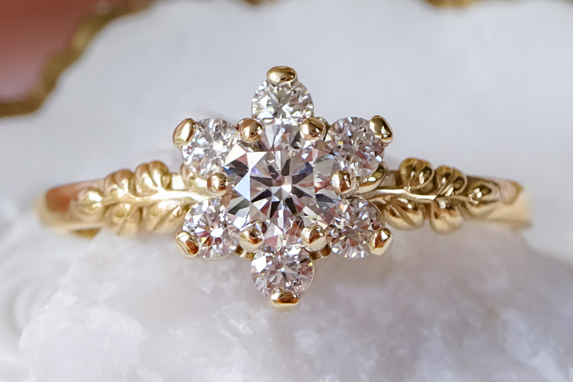 Bijoux de Chagall diamond flower ring eco sustainable 1 - Bijoux de Chagall: Handcrafted Eco-Jewellery Designed With Artistry & Sustainability Bijoux de Chagall diamond flower ring eco sustainable 1
