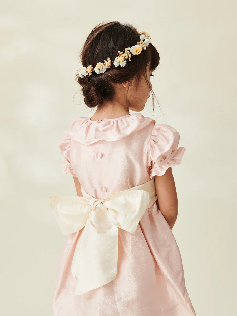 La Coqueta Dusty Pink Azalea Ceremony Girl Silk Dress - Shop by Brand La Coqueta Dusty Pink Azalea Ceremony Girl Silk Dress
