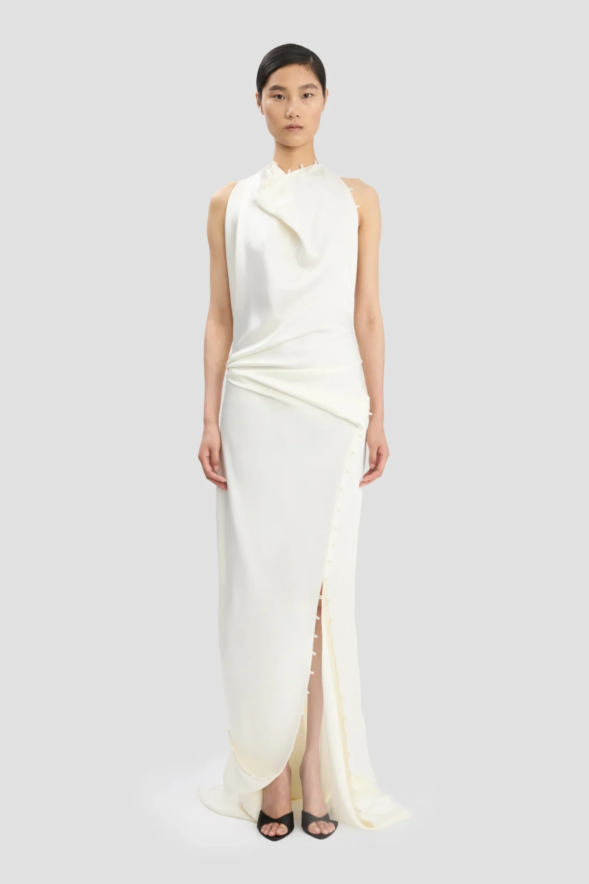 Draped Gown in Ivory