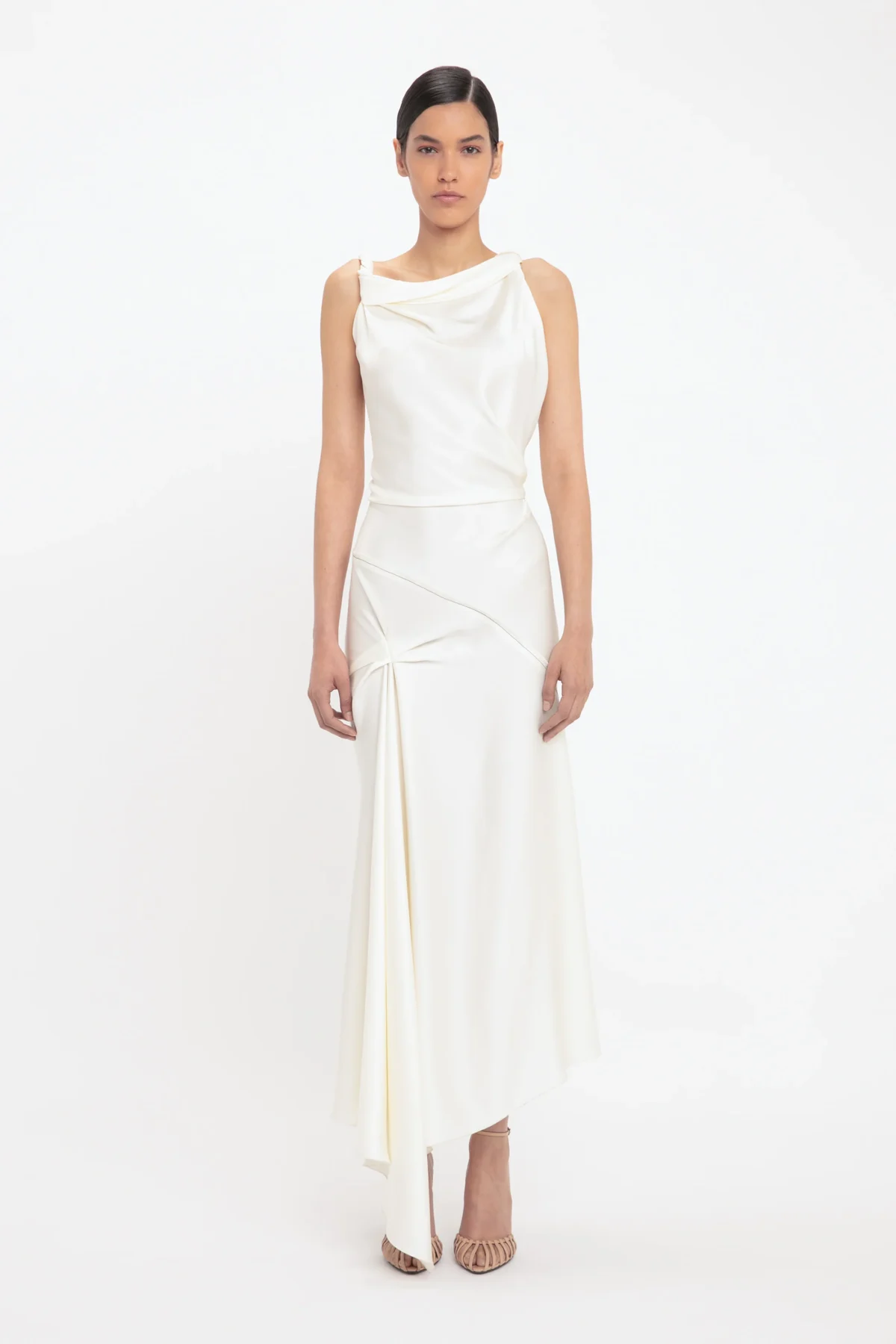 Posy Midi Dress In Ivory