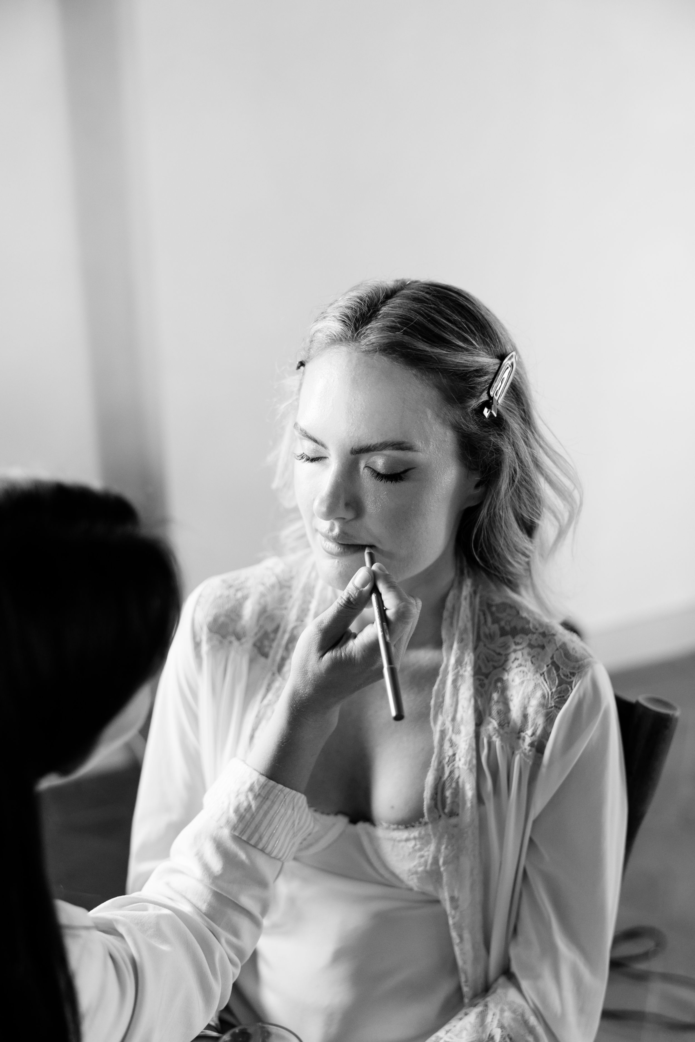 Wedding Borgo Sant Ambrogio Tuscany Italy 20 - A Modern, Romantic Destination Wedding at Borgo Sant Ambrogio in Tuscany Bride at Views from Borgo Sant Ambrogio in Tuscany getting ready in hair and makeup.