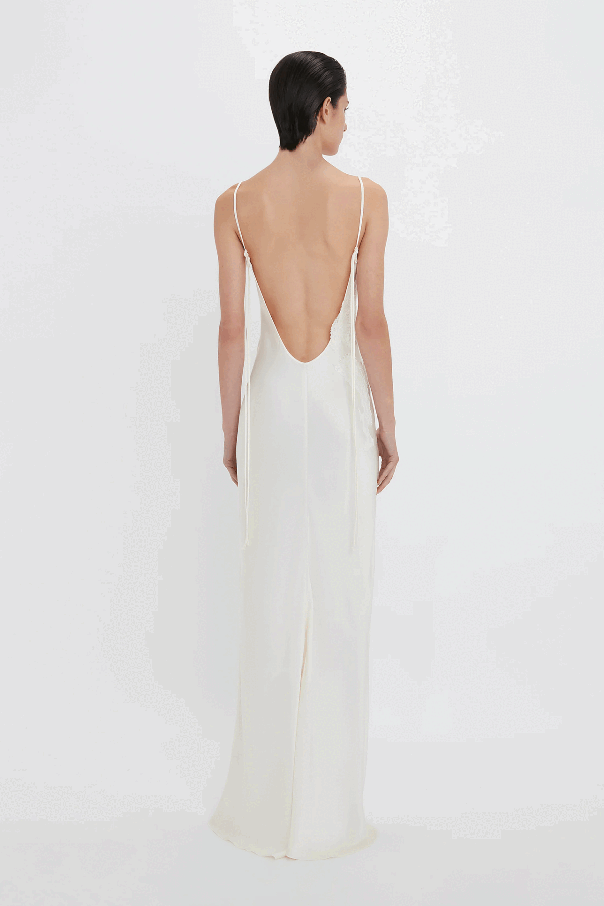 Lace Floor-Length Cami Dress In Ivory