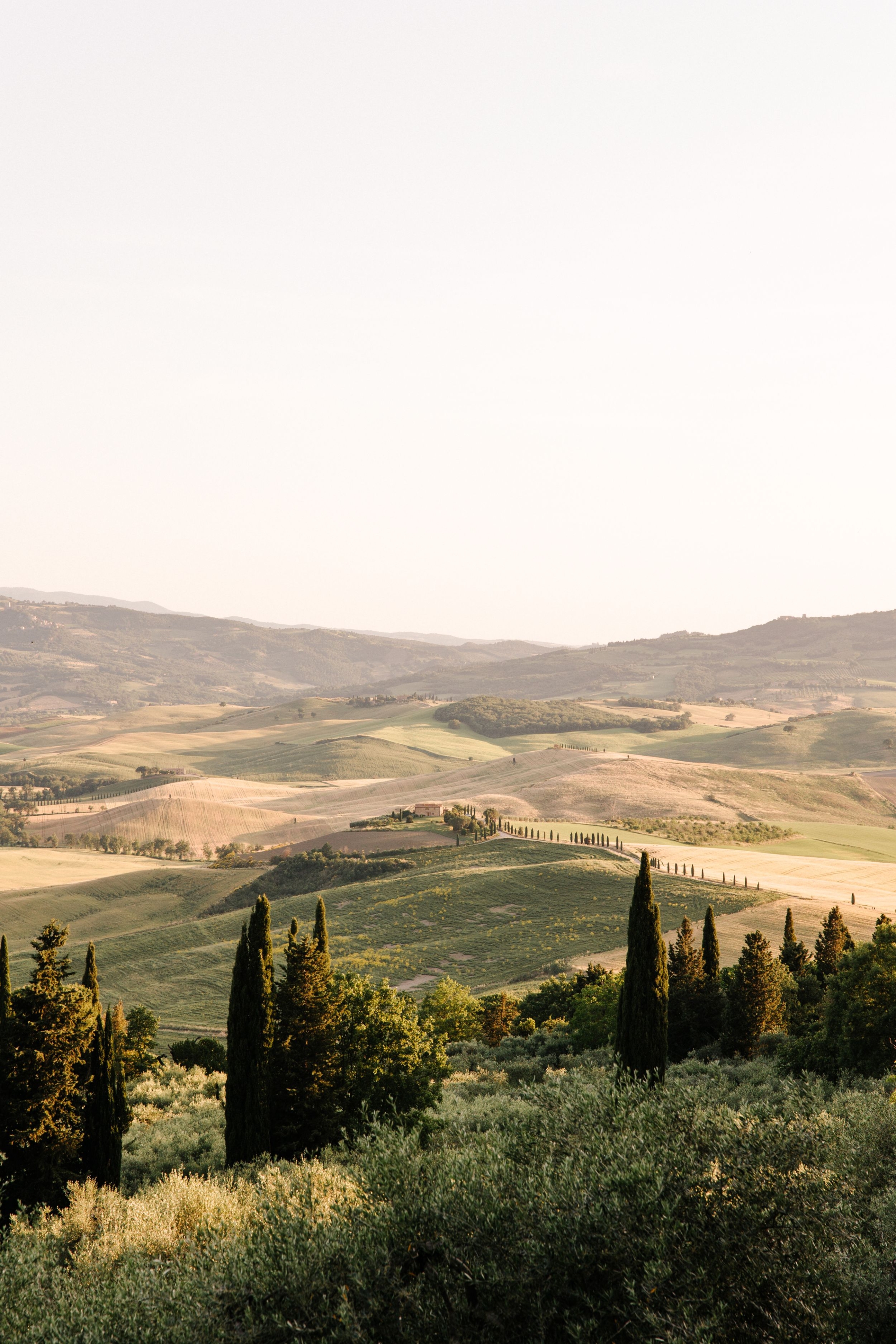 rachelluke 33 - A Modern, Romantic Destination Wedding at Borgo Sant Ambrogio in Tuscany Views from Borgo Sant Ambrogio in Tuscany, Italy across the rolling Tuscan hills and fields.