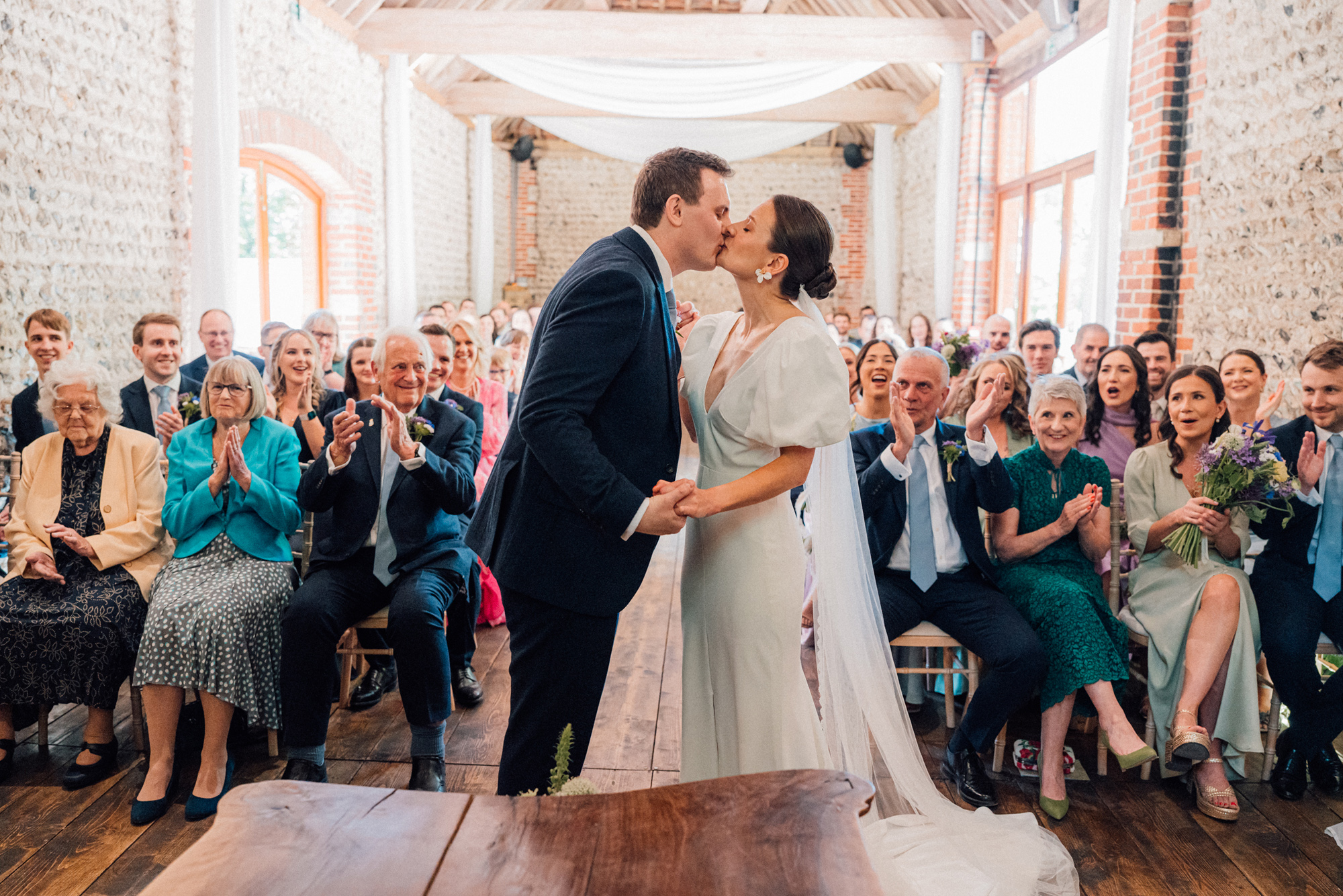 Cissbury Wedding Bowl of Corks Photography 49 - Amelia and Tobias' Cissbury Wedding with a Puff Sleeved Dress & Bridesmaids in Pastel Cissbury Wedding Bowl of Corks Photography 49