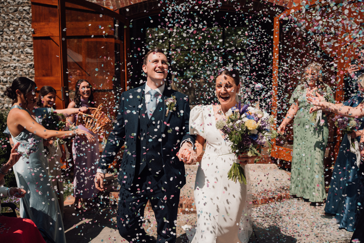 Cissbury Wedding Bowl of Corks Photography 60 - Amelia and Tobias' Cissbury Wedding with a Puff Sleeved Dress & Bridesmaids in Pastel Cissbury Wedding Bowl of Corks Photography 60